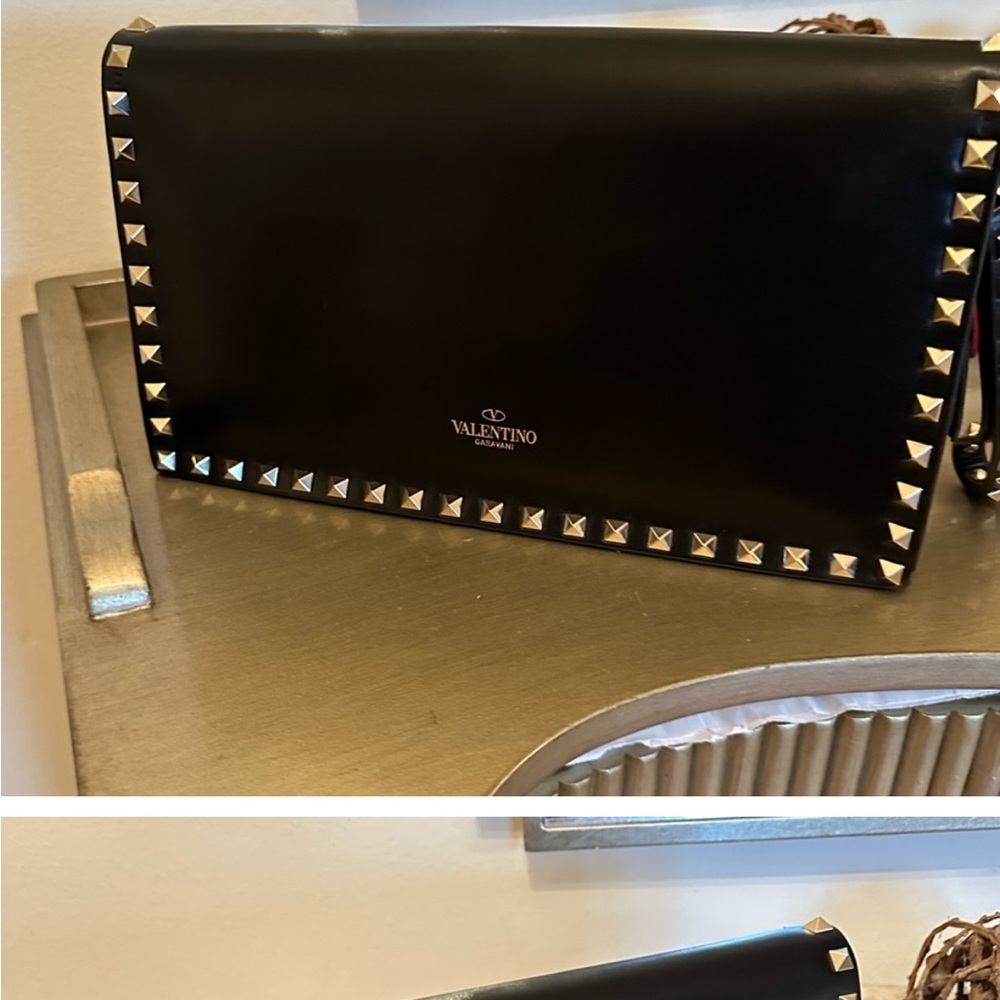 Valentino Black Studded Clutch